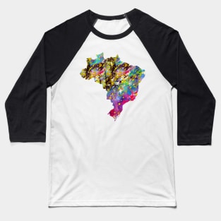 Brasil map Baseball T-Shirt